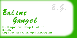 balint gangel business card