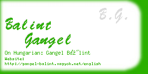 balint gangel business card